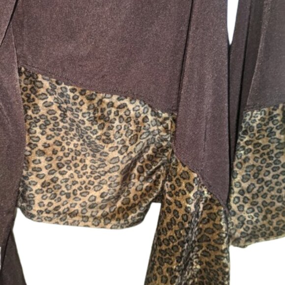 ---  Brown and Animal Print Cardigan Size Medium - Picture 4 of 5